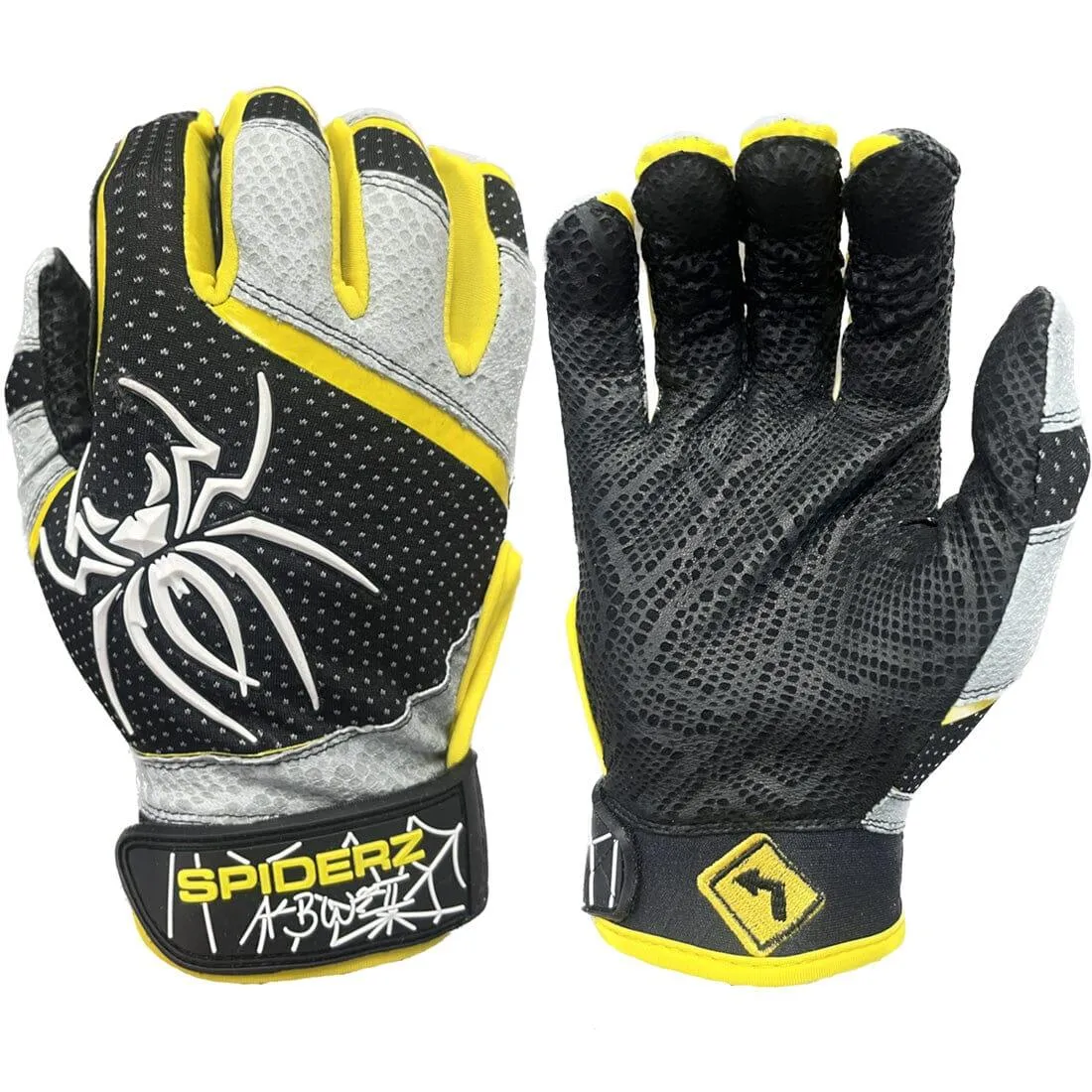 2024 Spiderz PRO LTO Limited Edition Batting Gloves: Black/Yellow