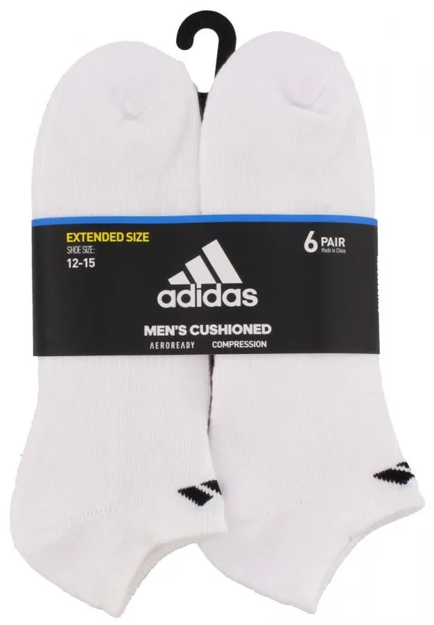 Adidas Athletic Cushioned No Show Socks 6pk