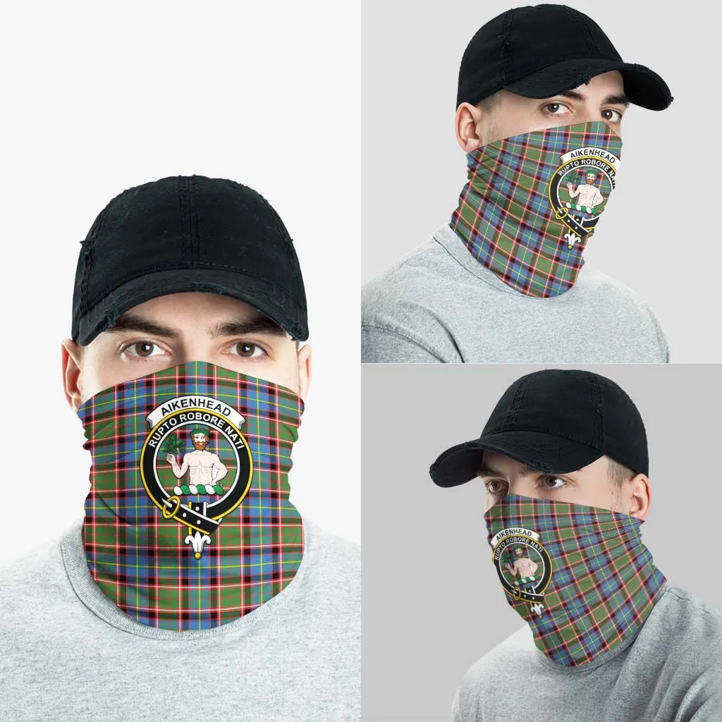 Aikenhead Tartan Neck Gaiters, Tartan Bandanas, Tartan Head Band with Family Crest