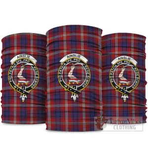 Ainslie Tartan Neck Gaiters, Tartan Bandanas, Tartan Head Band with Family Crest