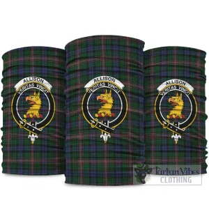 Allison Tartan Neck Gaiters, Tartan Bandanas, Tartan Head Band with Family Crest