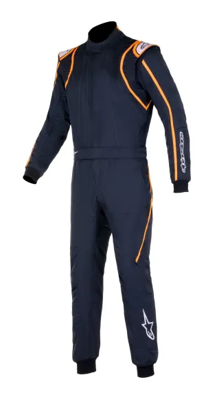 ALPINESTARS 3355020_1241_52 GP RACE v2 Racing suit, FIA 8856-2018, black/white/orange fluo, Size 52