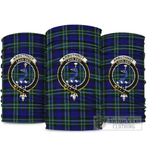 Arbuthnot Modern Tartan Neck Gaiters, Tartan Bandanas, Tartan Head Band with Family Crest