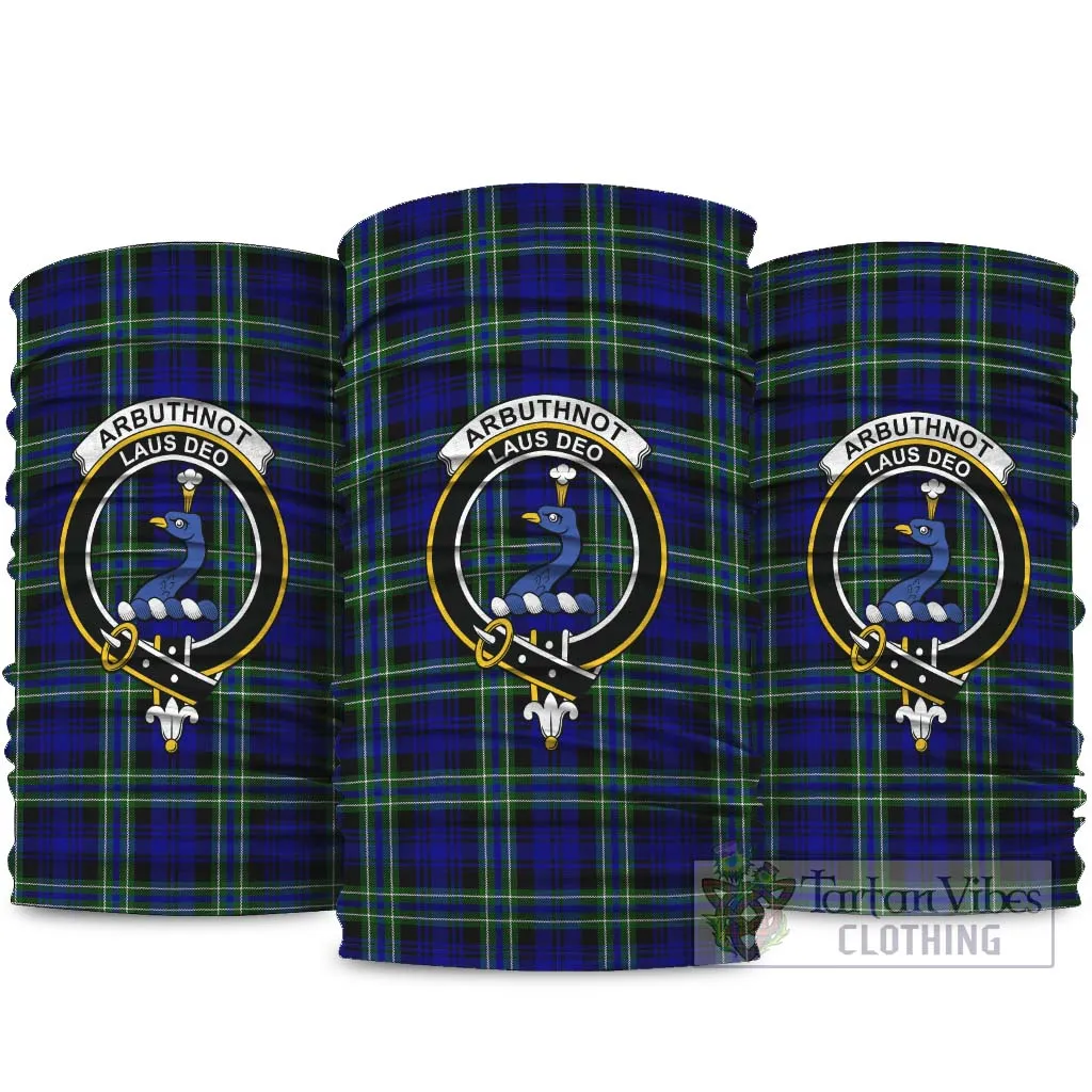 Arbuthnot Modern Tartan Neck Gaiters, Tartan Bandanas, Tartan Head Band with Family Crest