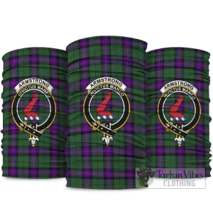 Armstrong Modern Tartan Neck Gaiters, Tartan Bandanas, Tartan Head Band with Family Crest