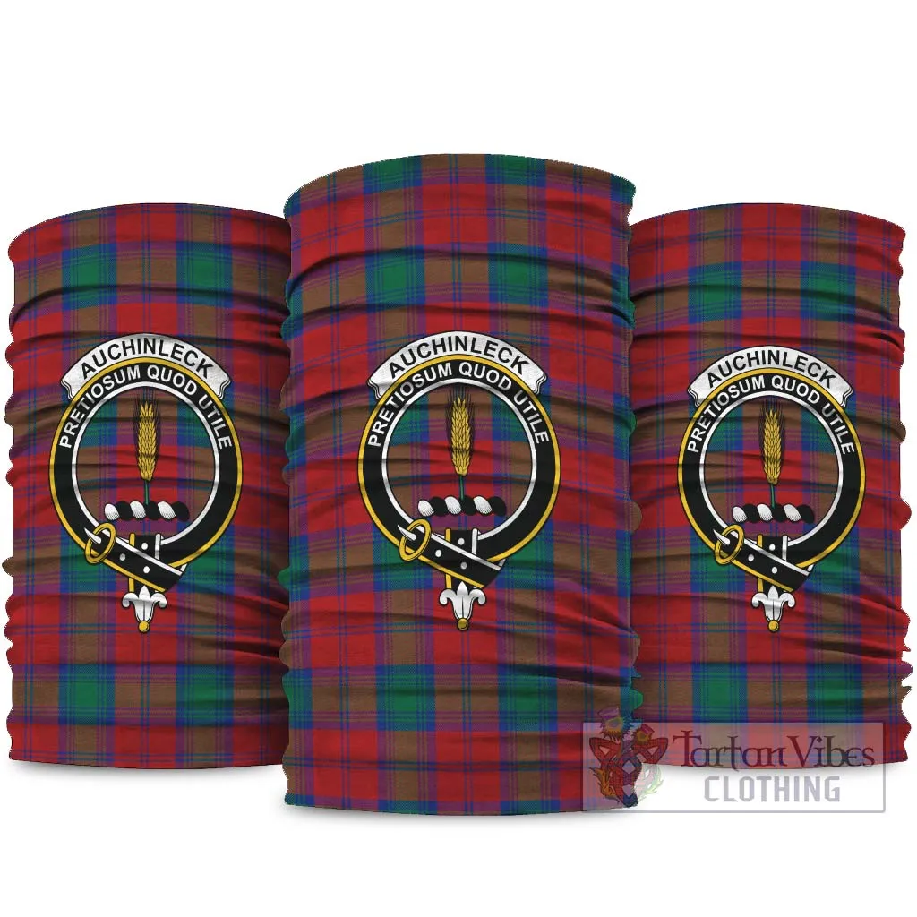 Auchinleck (Affleck) Tartan Neck Gaiters, Tartan Bandanas, Tartan Head Band with Family Crest