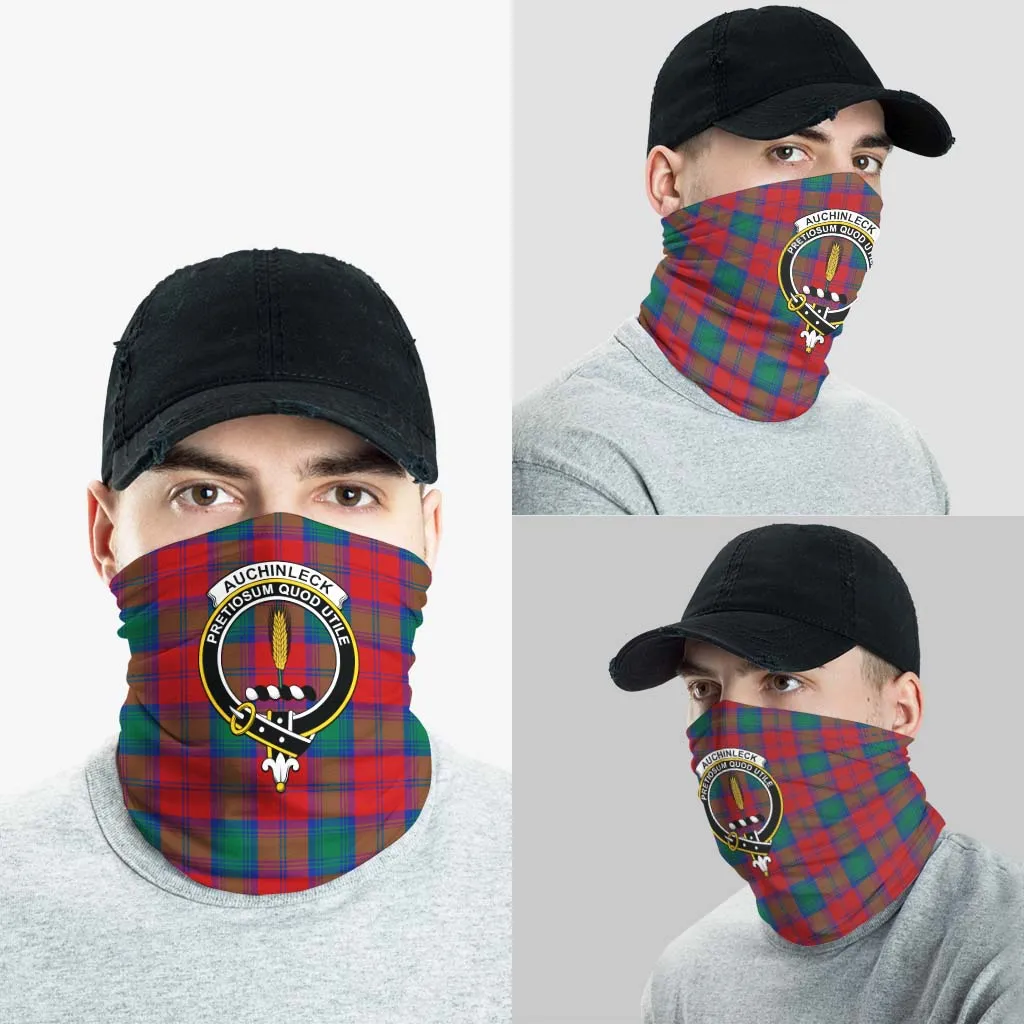 Auchinleck (Affleck) Tartan Neck Gaiters, Tartan Bandanas, Tartan Head Band with Family Crest