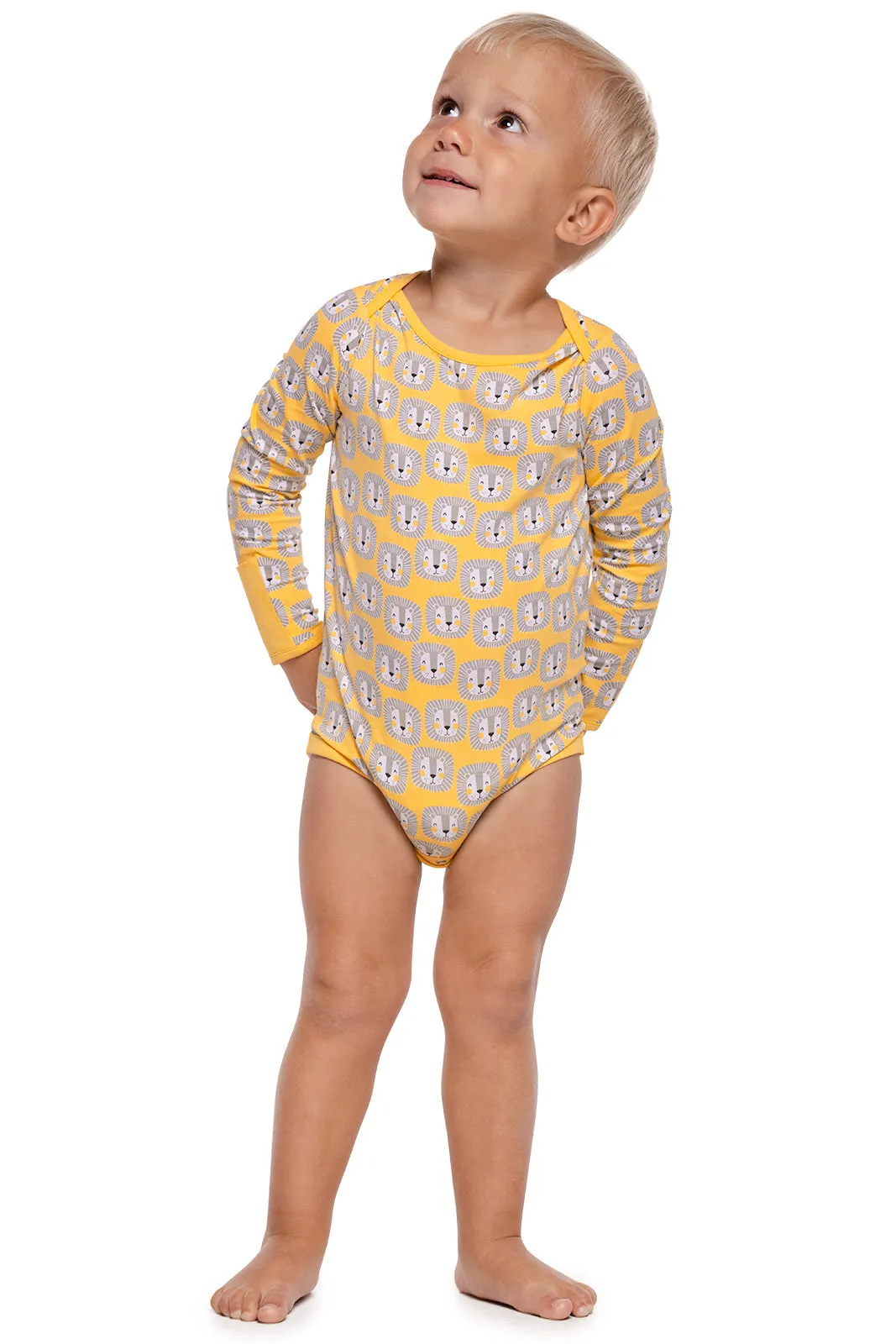 Baby LumaLeo Bodysuit  |  Yellow Lion Heads