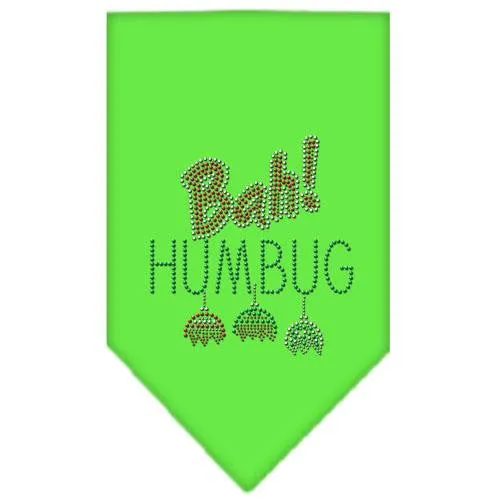 Bah Humbug Rhinestone Bandana Lime Green Small