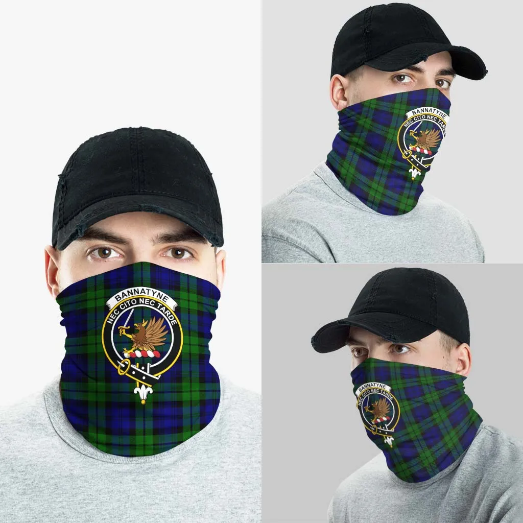 Bannatyne Tartan Neck Gaiters, Tartan Bandanas, Tartan Head Band with Family Crest