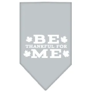 Be Thankful for Me Screen Print Bandana Grey Large