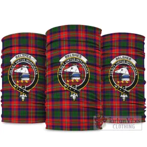 Belshes Tartan Neck Gaiters, Tartan Bandanas, Tartan Head Band with Family Crest