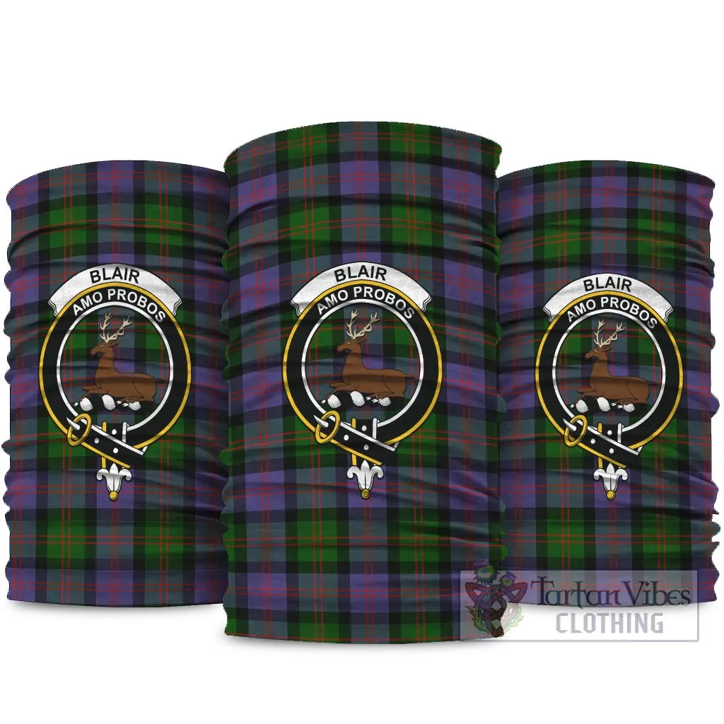 Blair Modern Tartan Neck Gaiters, Tartan Bandanas, Tartan Head Band with Family Crest