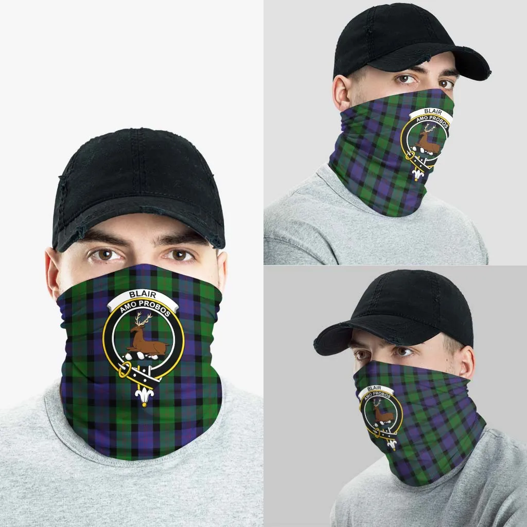 Blair Tartan Neck Gaiters, Tartan Bandanas, Tartan Head Band with Family Crest