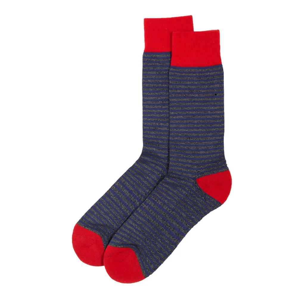 Blue/Grey Striped Serious Socks