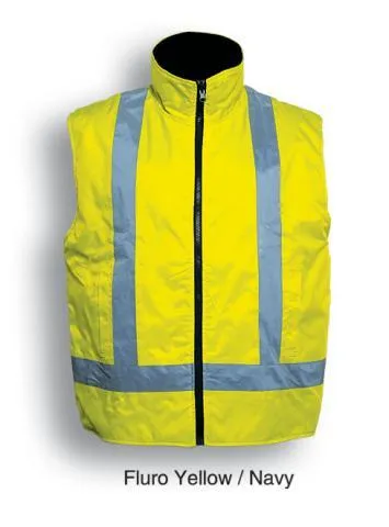 Bocini Hi-Vis Reversible Vest With Reflective Tape-(SJ0428)