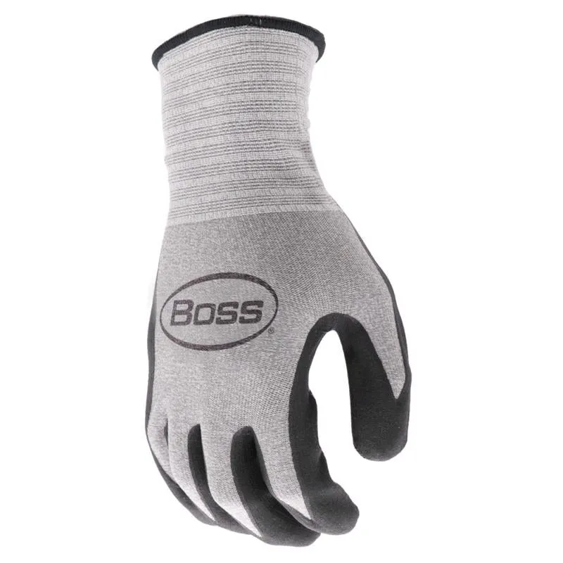 Boss Unisex Indoor/Outdoor Tactile Grip Gloves Black/Gray XL 1 pair