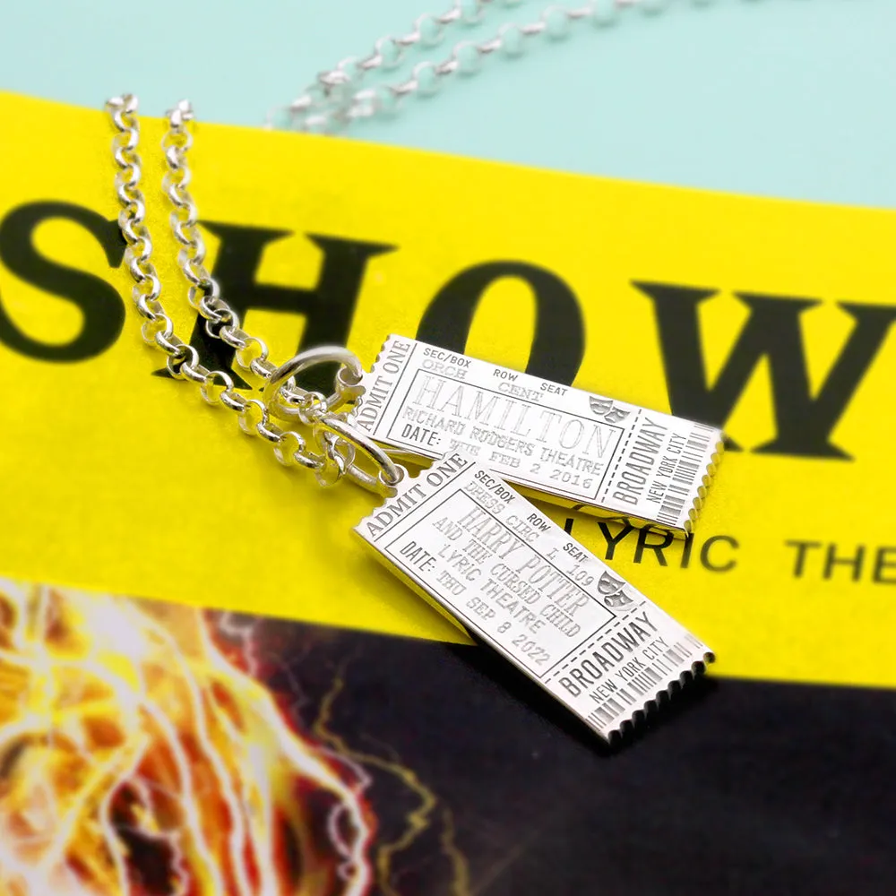 Broadway Ticket Customizable Charm New York Solid Gold