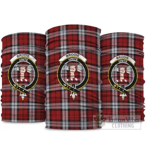 Brodie Dress Tartan Neck Gaiters, Tartan Bandanas, Tartan Head Band with Family Crest