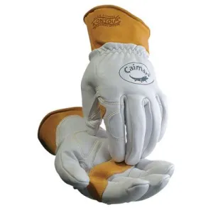 Caiman 1871 Multi-Task Gloves, Boarhide™/Goat/Ovis-Hide™ Leather, Small, White/Tan, 1871-S