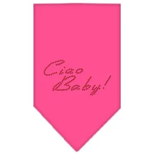 Ciao Baby Rhinestone Bandana Bright Pink Large