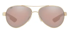 Costa Del Mar Loreto Rose Gold Frame - Copper Silver Mirror 580 Plastic Lens - Polarized Sunglasses