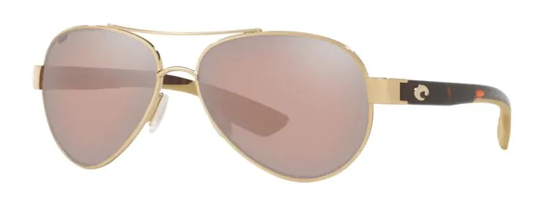 Costa Del Mar Loreto Rose Gold Frame - Copper Silver Mirror 580 Plastic Lens - Polarized Sunglasses