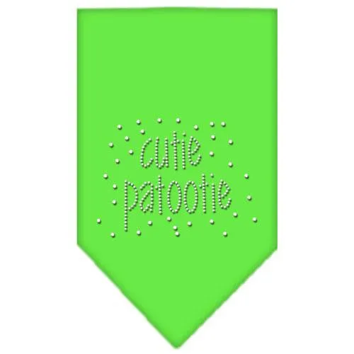 Cutie Patootie Rhinestone Bandana Lime Green Large