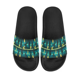 Dancers Inspire Green Men's Slide Sandals