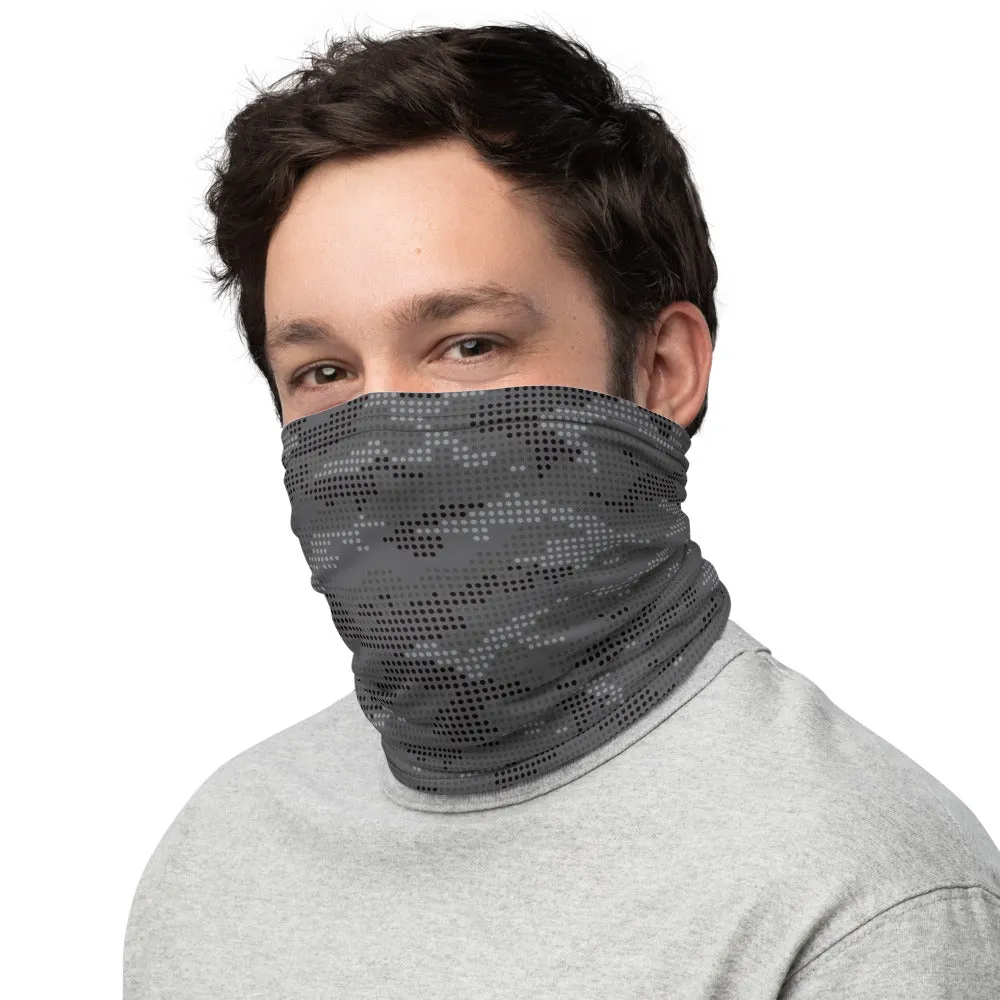 Digital Night Camo Greyscale Neck Gaiter