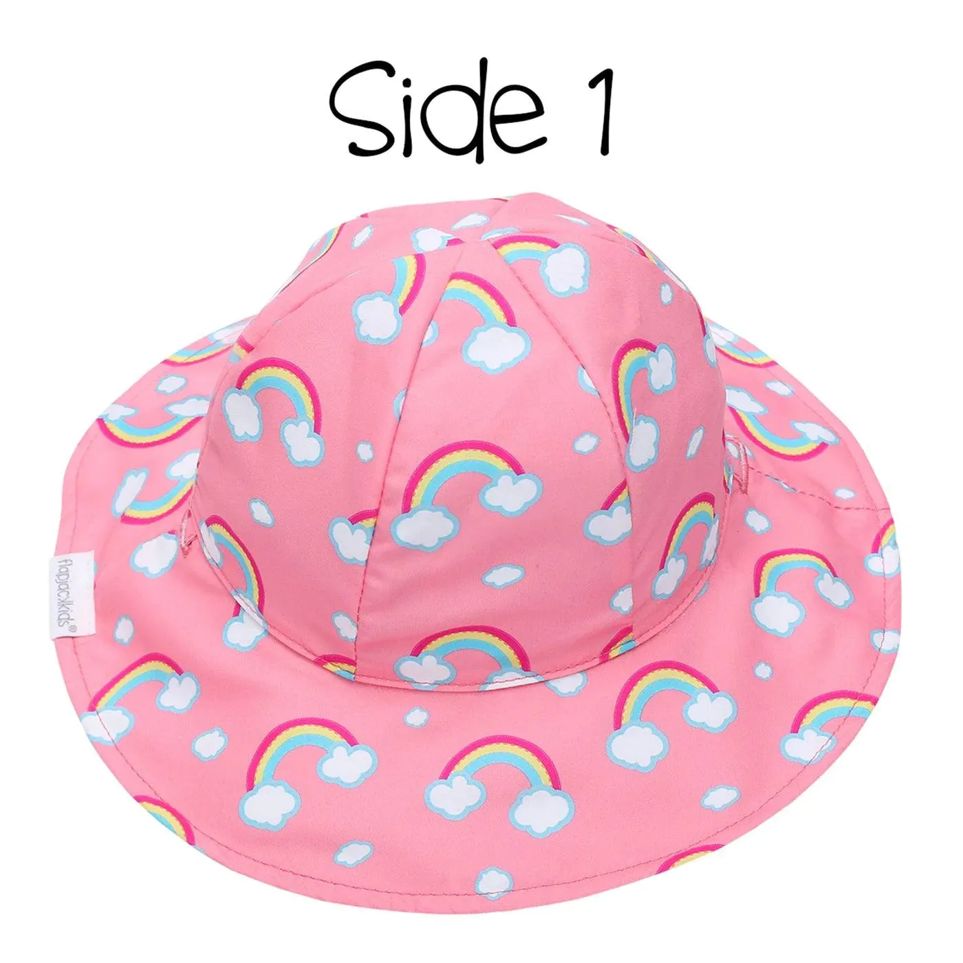 Flapjack Kids UPF50  Patterned Sun Hat - Rainbow/Unicorn