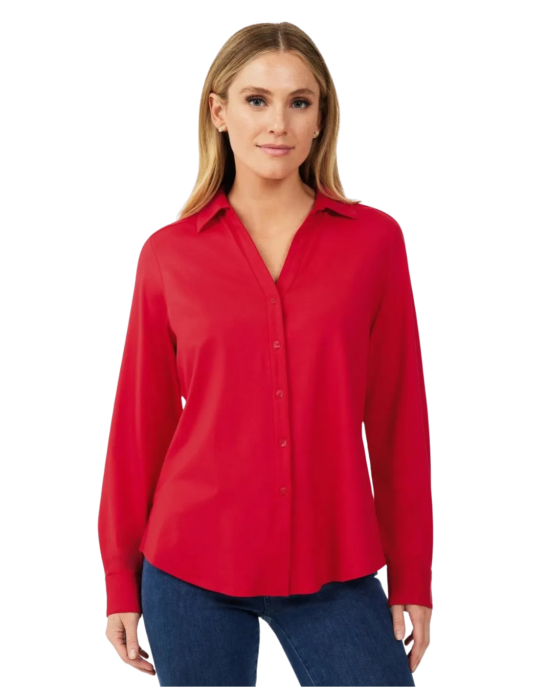 FOXCROFT Mary Red Blouse