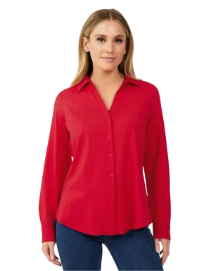 FOXCROFT Mary Red Blouse