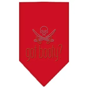 Got Booty Rhinestone Bandana Red Small