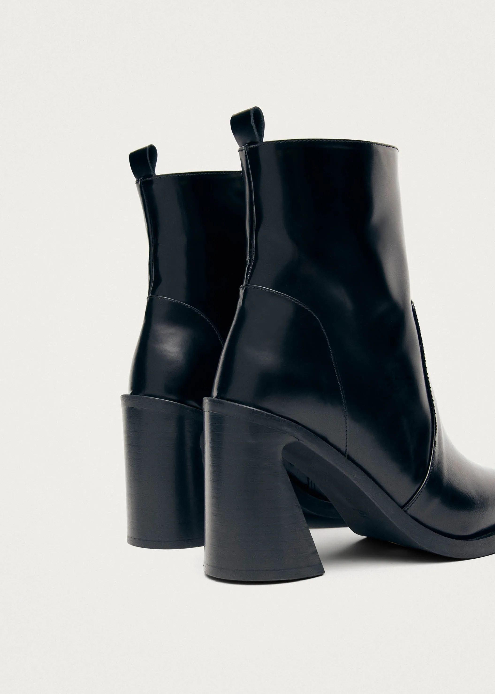 Haylo Black Leather Ankle Boots