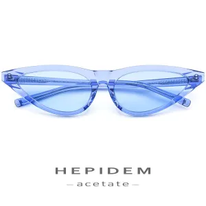 Hepidem Women's Sunglasses Acetate Polarized Transparent Clear Cat Eye T9115