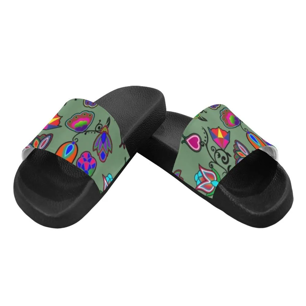 Indigenous Paisley Dark Sea Men's Slide Sandals