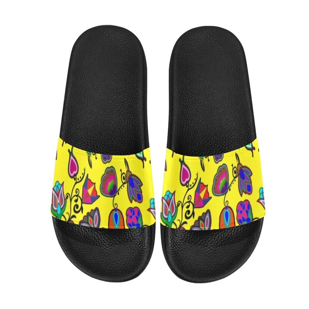 Indigenous Paisley Yellow Men's Slide Sandals