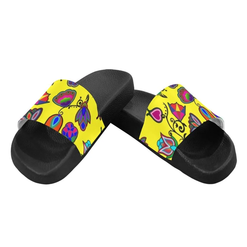 Indigenous Paisley Yellow Men's Slide Sandals