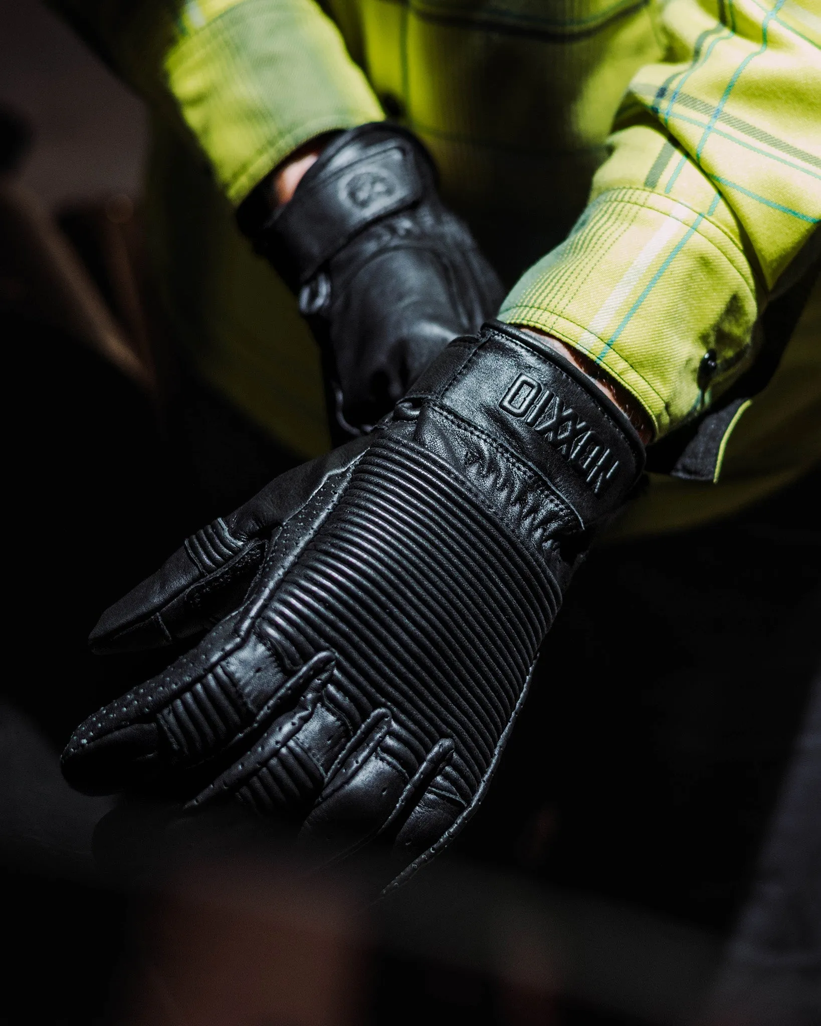 Jasper Leather Moto Gloves - Black