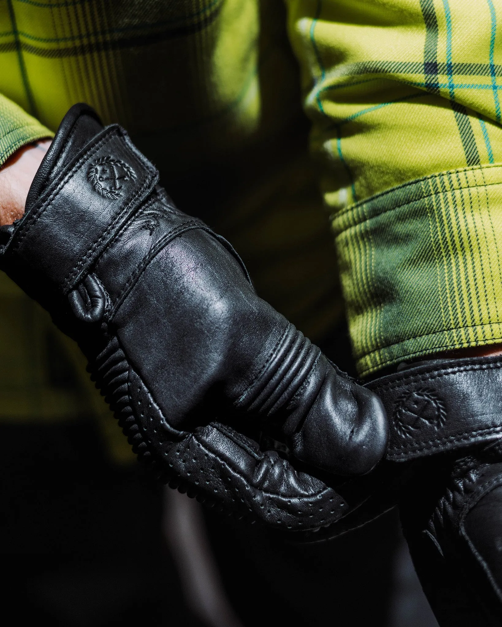 Jasper Leather Moto Gloves - Black