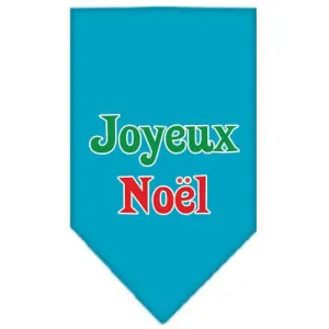 Joyeux Noel Screen Print Bandana Turquoise Small