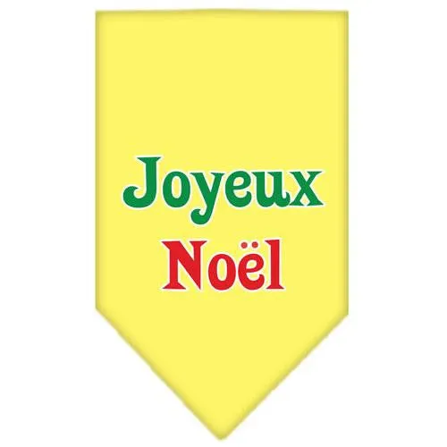 Joyeux Noel Screen Print Bandana Yellow Small