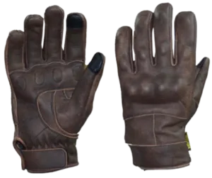 Knuckle Brown Leather Riding Gloves