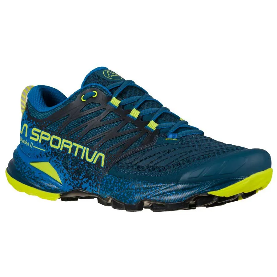 La Sportiva Akasha II Mens Trail Running Shoe - Storm Blue/Lime Punch