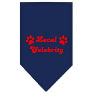 Local Celebrity Screen Print Bandana Navy Blue Small