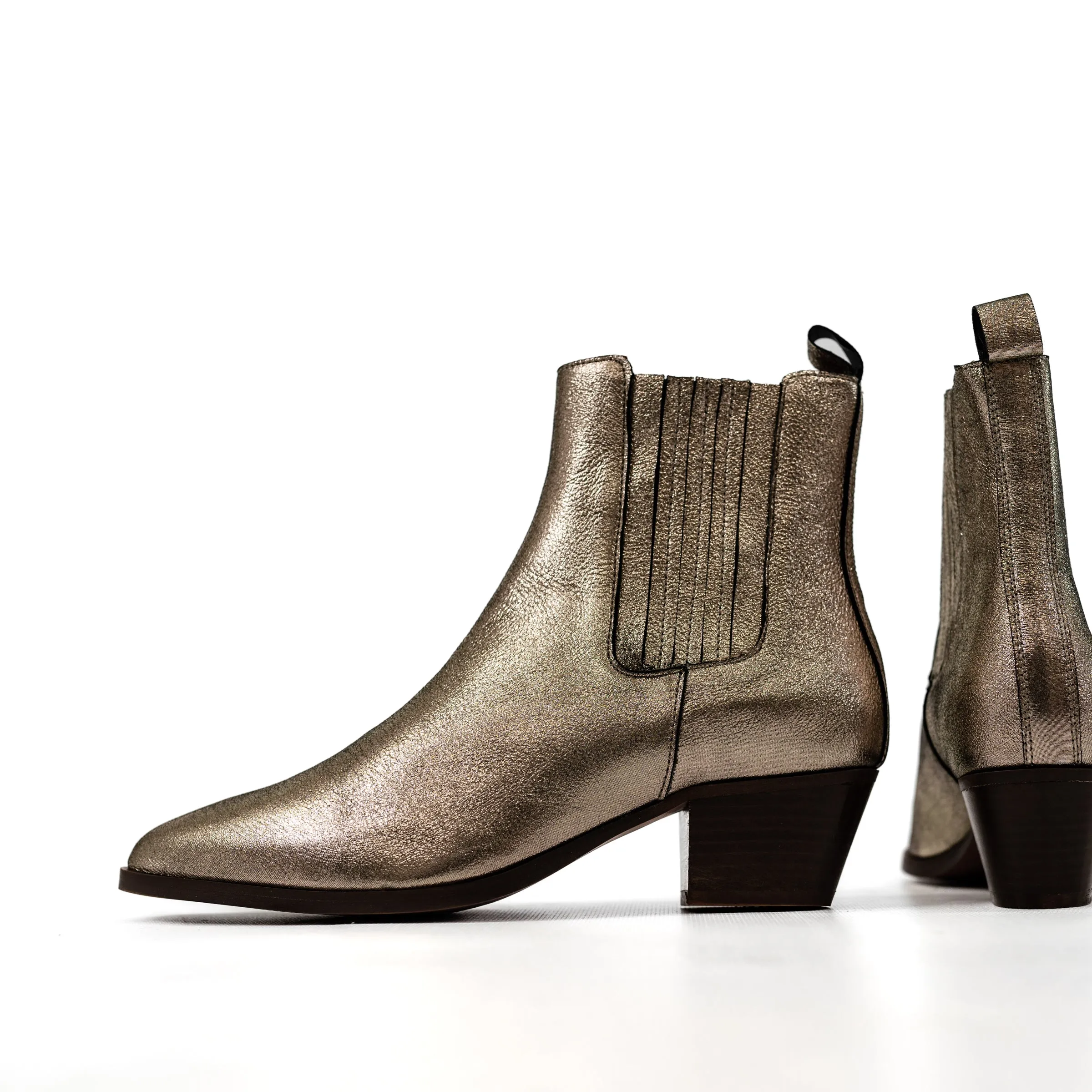 Maison Toufet Gold Metallic Boot