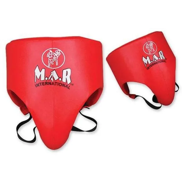 MAR-213 | Red Leather Groin Guard for Boxing