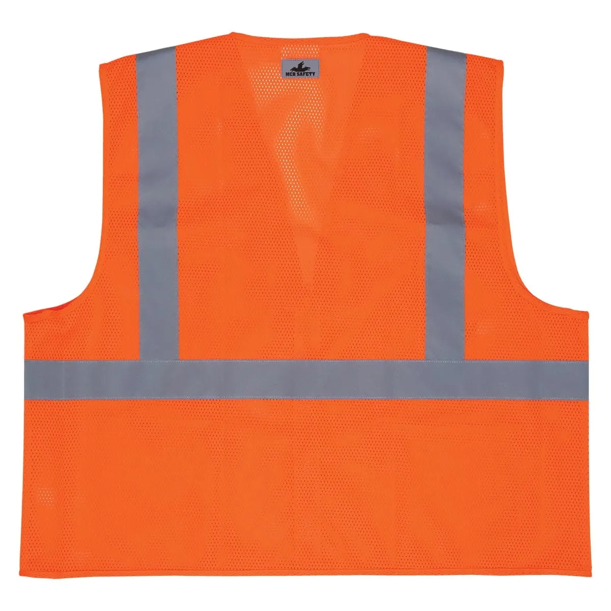 MCR Safety ANSI Class 2 Hi-Vis Recycled Materials Zipper-Front Vest