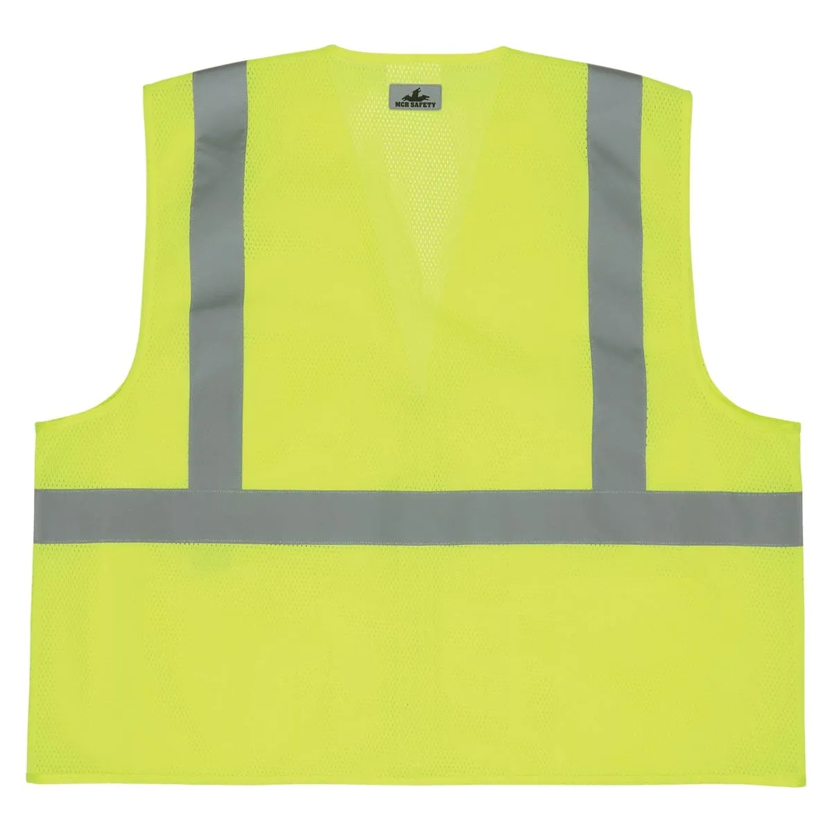 MCR Safety ANSI Class 2 Hi-Vis Recycled Materials Zipper-Front Vest